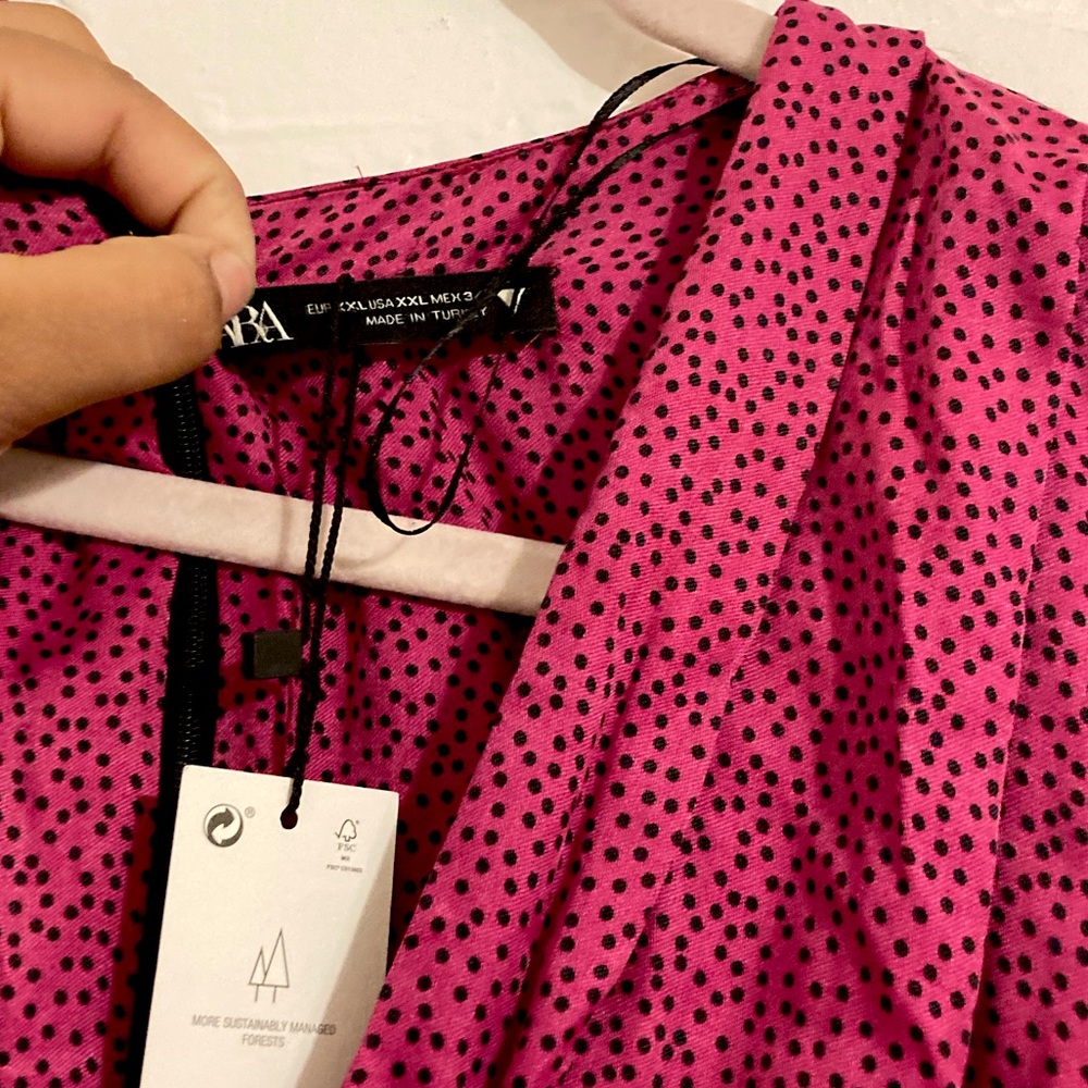 XXL Zara ruffled hot pink dress